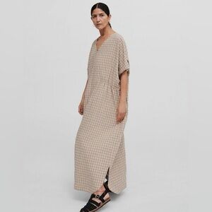 Cordera Check Beige Maxi Dress